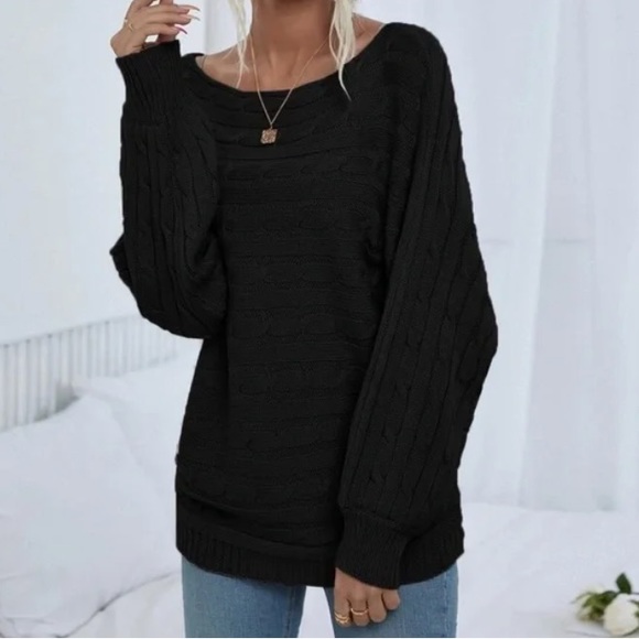 Luxe Cozy Cable Knit Oversized Sweater Top - Picture 8 of 14